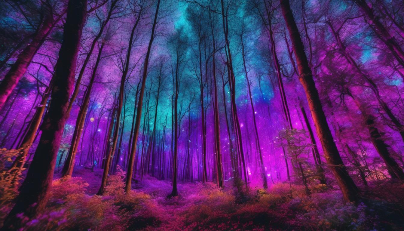El bosque que cambia de color de manera mágica cada noche