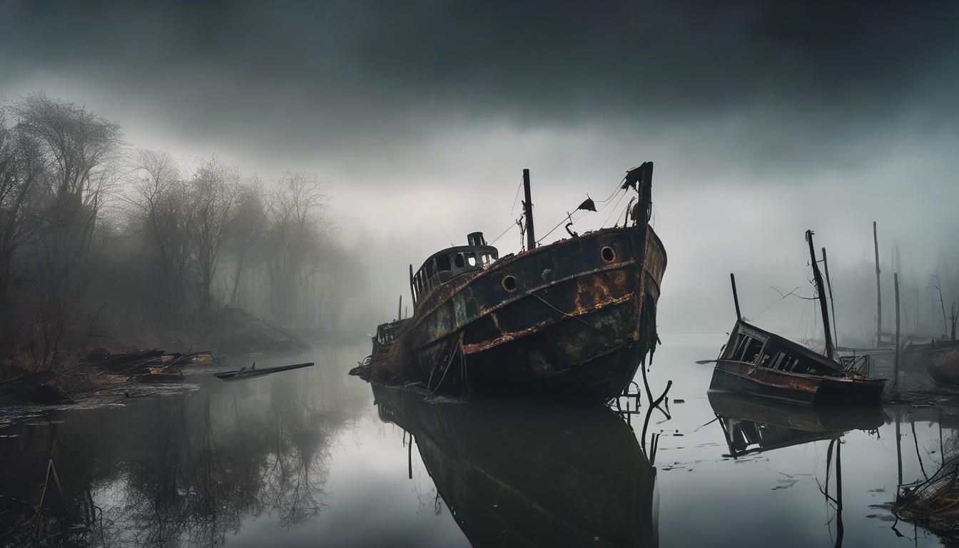 El lago que se convirtió en un cementerio de barcos