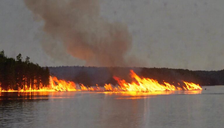 El lago que se enciende con fuego de manera natural