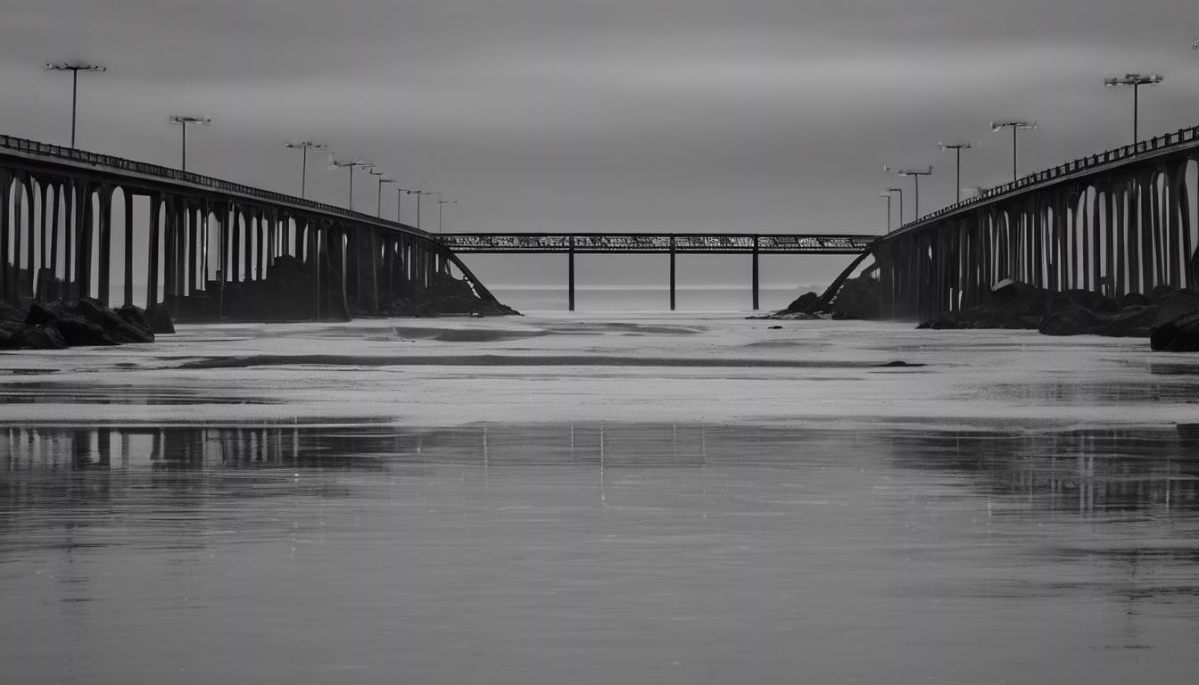 El puente que desaparece y aparece con la marea