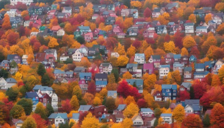 La ciudad donde las casas cambian de color cada temporada